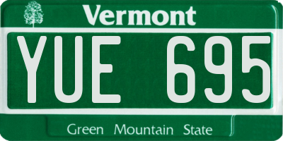 VT license plate YUE695
