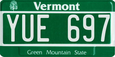 VT license plate YUE697