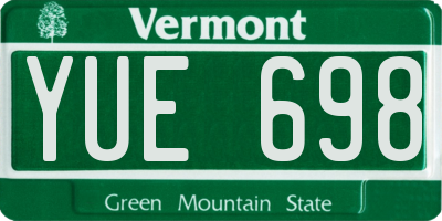 VT license plate YUE698