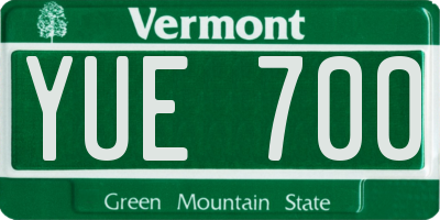 VT license plate YUE700