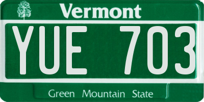 VT license plate YUE703
