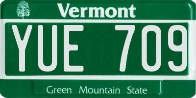 VT license plate YUE709