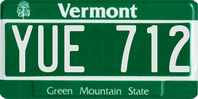 VT license plate YUE712