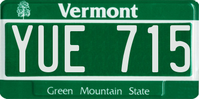 VT license plate YUE715