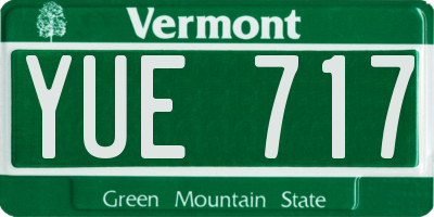 VT license plate YUE717