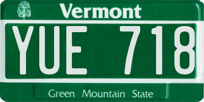 VT license plate YUE718