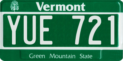 VT license plate YUE721