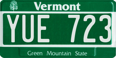 VT license plate YUE723