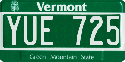 VT license plate YUE725