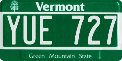 VT license plate YUE727