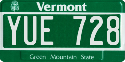 VT license plate YUE728