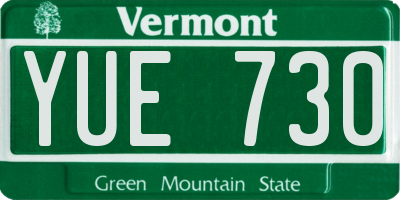 VT license plate YUE730
