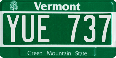 VT license plate YUE737