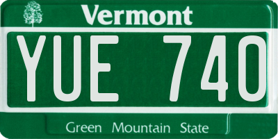 VT license plate YUE740