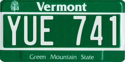VT license plate YUE741