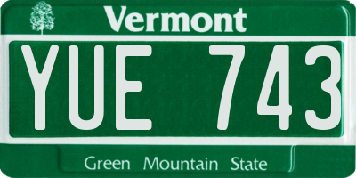 VT license plate YUE743