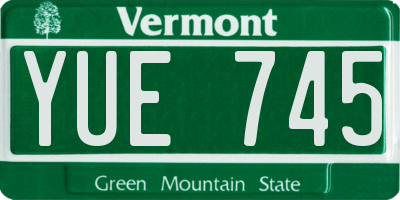 VT license plate YUE745