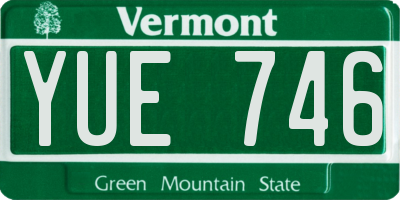 VT license plate YUE746