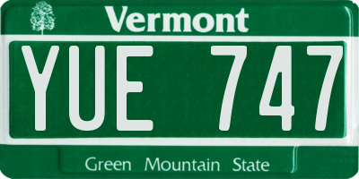 VT license plate YUE747