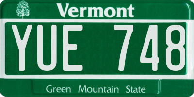VT license plate YUE748