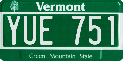 VT license plate YUE751