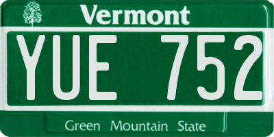VT license plate YUE752