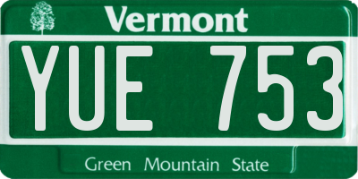 VT license plate YUE753