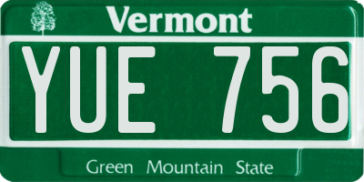 VT license plate YUE756
