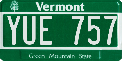 VT license plate YUE757