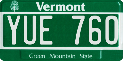 VT license plate YUE760