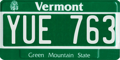 VT license plate YUE763