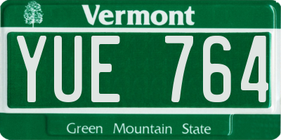 VT license plate YUE764