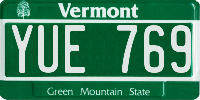 VT license plate YUE769