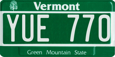 VT license plate YUE770