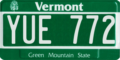VT license plate YUE772