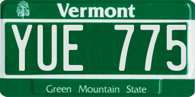 VT license plate YUE775