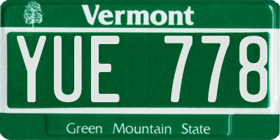 VT license plate YUE778