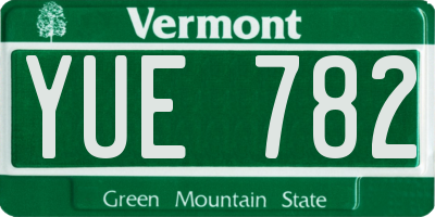 VT license plate YUE782
