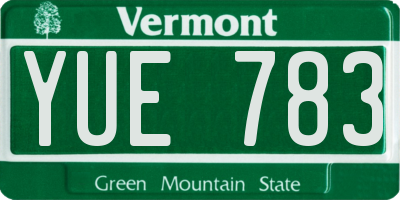 VT license plate YUE783