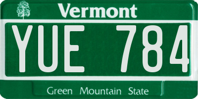 VT license plate YUE784
