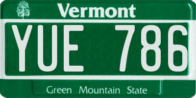 VT license plate YUE786