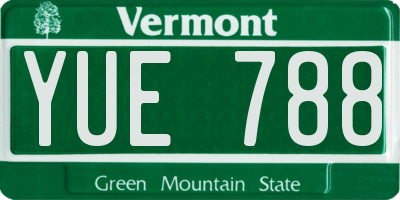 VT license plate YUE788