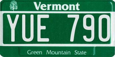VT license plate YUE790