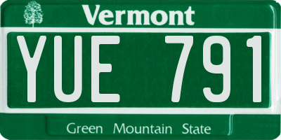 VT license plate YUE791
