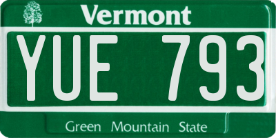 VT license plate YUE793