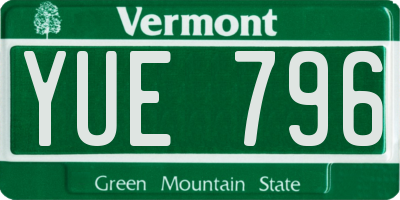 VT license plate YUE796