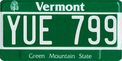 VT license plate YUE799