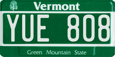 VT license plate YUE808
