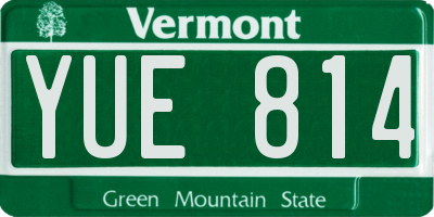 VT license plate YUE814