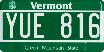 VT license plate YUE816